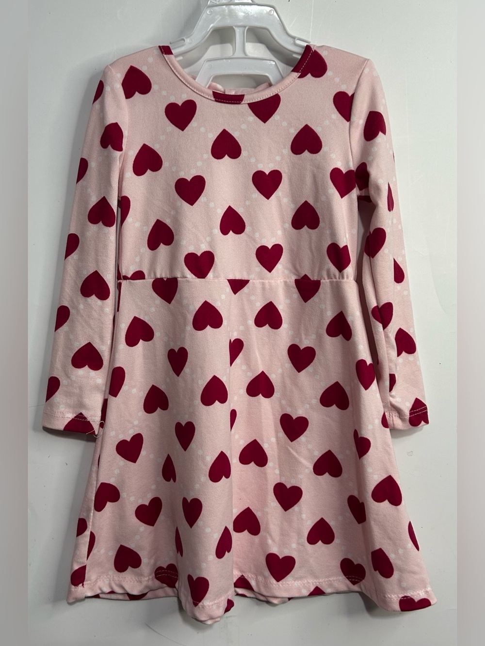 5 for $25🔥Btween Pink A-Line Heart Print Long Sleeve Dress 2T